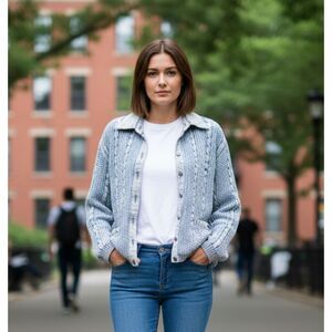 BLUE WILLIS Button Cardigan 100% Cotton Sweater Size Large